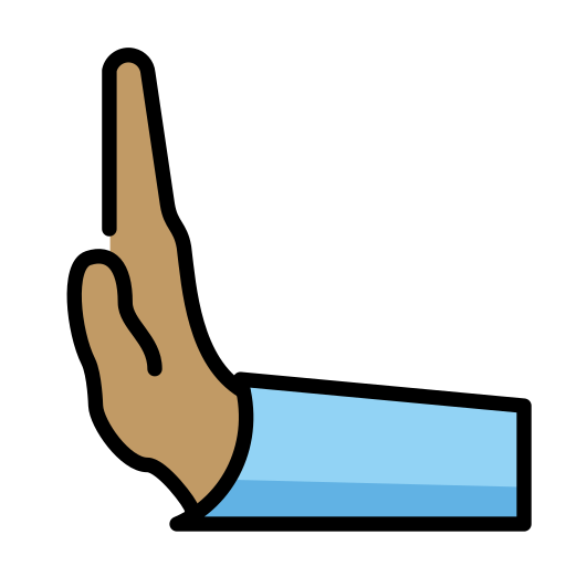 Leftwards Pushing Hand: Medium Skin Tone on OpenMoji