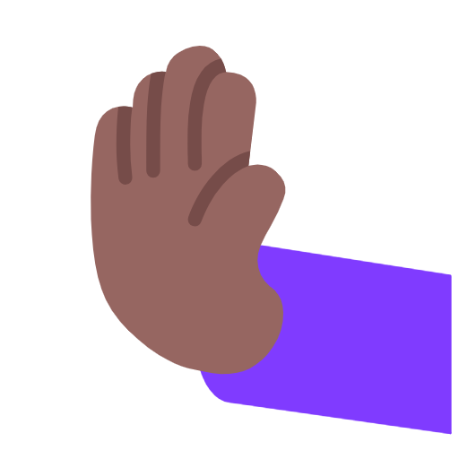 Leftwards Pushing Hand: Medium-Dark Skin Tone on Microsoft Fluent