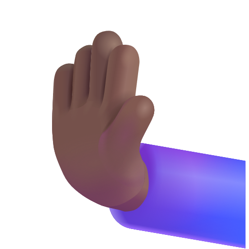 Leftwards Pushing Hand: Medium-Dark Skin Tone on Microsoft 3D