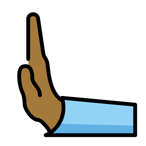 Leftwards Pushing Hand: Medium-Dark Skin Tone on OpenMoji