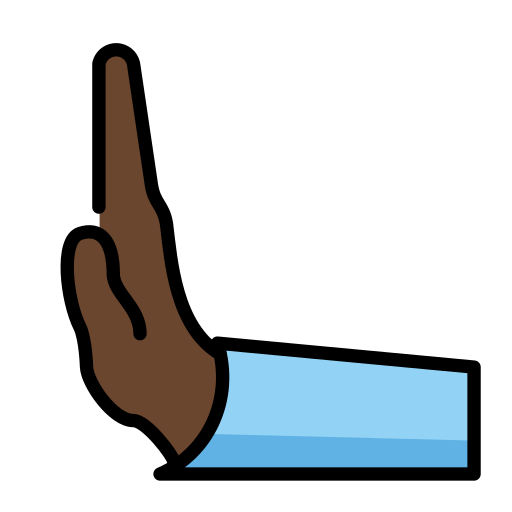 Leftwards Pushing Hand: Dark Skin Tone on OpenMoji