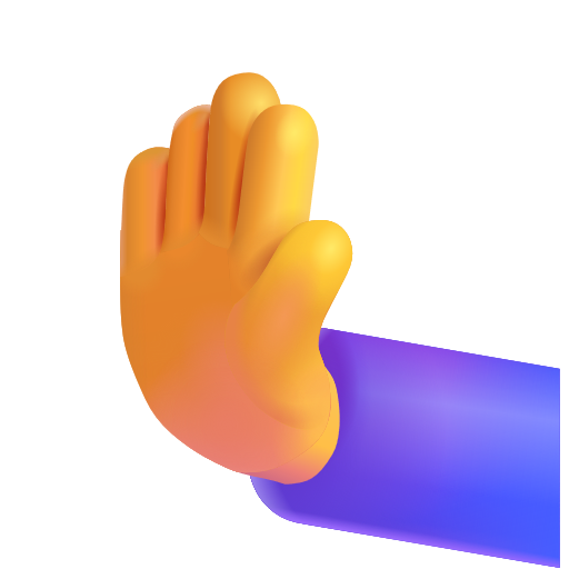 Leftwards Pushing Hand on Microsoft 3D