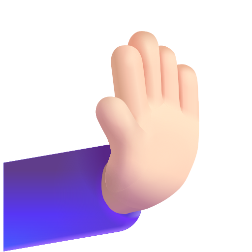 Rightwards Pushing Hand: Light Skin Tone on Microsoft 3D