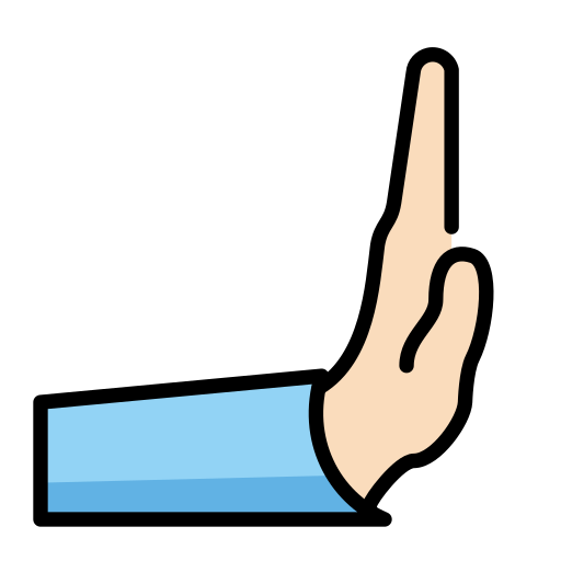 Rightwards Pushing Hand: Light Skin Tone on OpenMoji