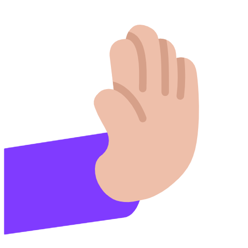 Rightwards Pushing Hand: Medium-Light Skin Tone on Microsoft Fluent