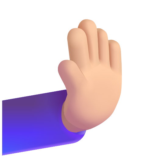 Rightwards Pushing Hand: Medium-Light Skin Tone on Microsoft 3D
