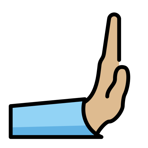 Rightwards Pushing Hand: Medium-Light Skin Tone on OpenMoji