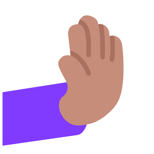 Rightwards Pushing Hand: Medium Skin Tone on Microsoft Fluent