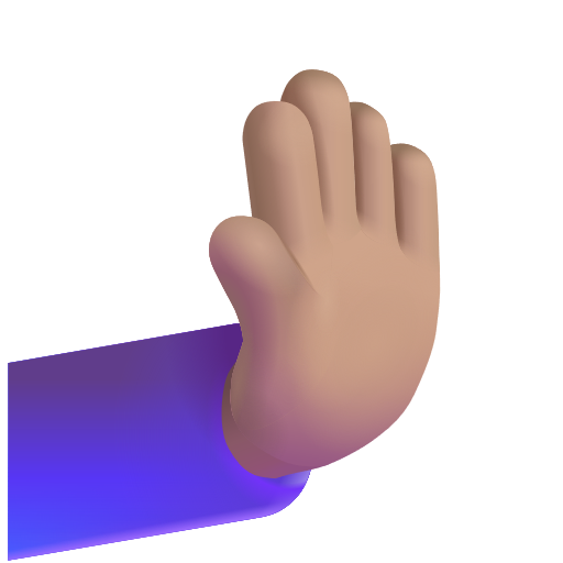 Rightwards Pushing Hand: Medium Skin Tone on Microsoft 3D