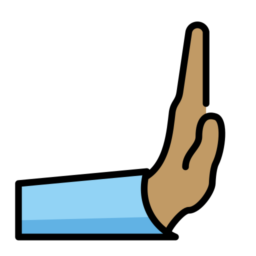 Rightwards Pushing Hand: Medium Skin Tone on OpenMoji