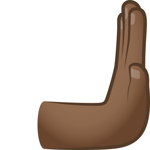 Rightwards Pushing Hand: Medium-Dark Skin Tone on JoyPixels
