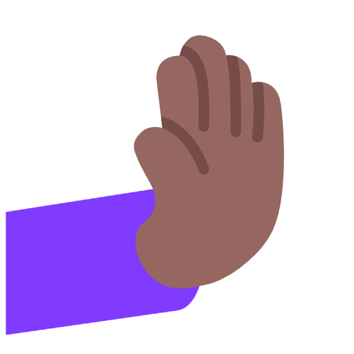 Rightwards Pushing Hand: Medium-Dark Skin Tone on Microsoft Fluent