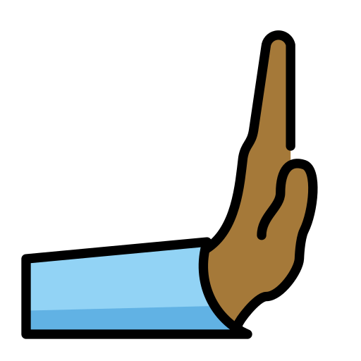 Rightwards Pushing Hand: Medium-Dark Skin Tone on OpenMoji