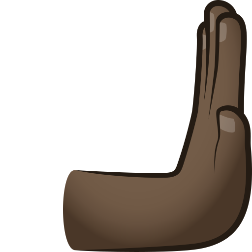 Rightwards Pushing Hand: Dark Skin Tone on JoyPixels
