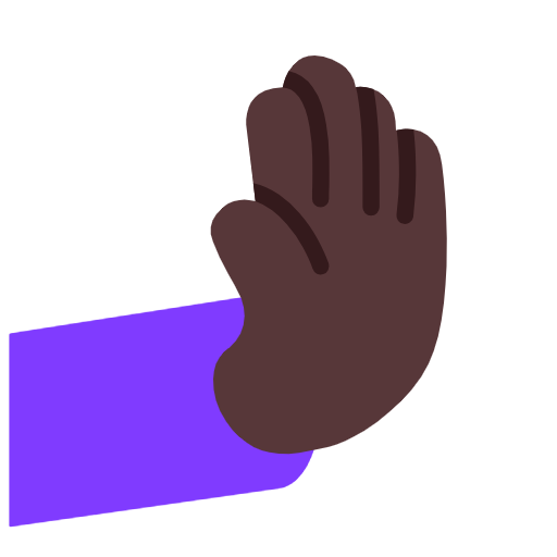 Rightwards Pushing Hand: Dark Skin Tone on Microsoft Fluent