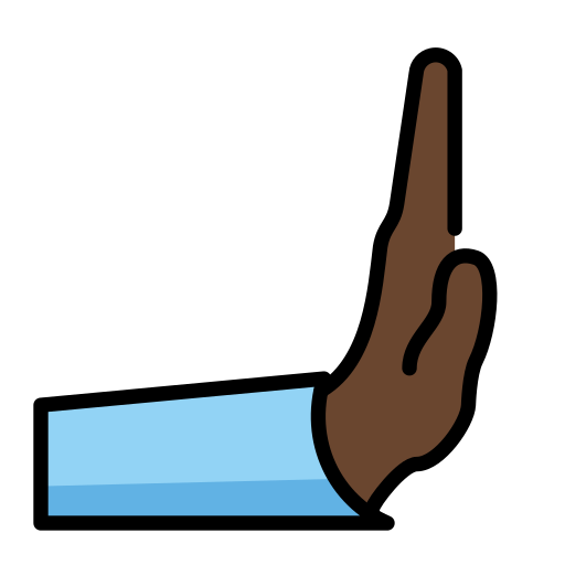Rightwards Pushing Hand: Dark Skin Tone on OpenMoji