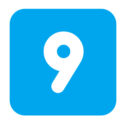 Keycap 9 on Microsoft Fluent