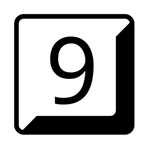 Keycap 9 on Noto Emoji